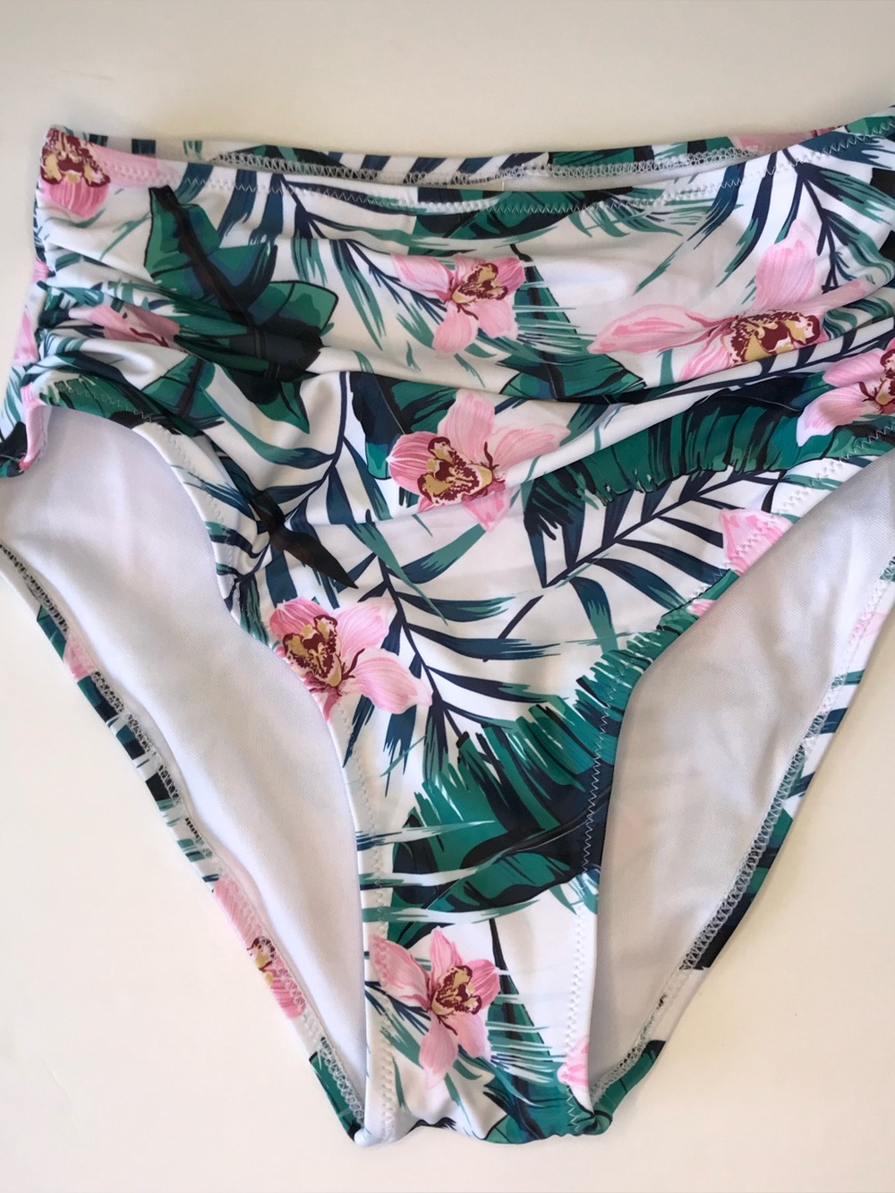 Tropical Print High Waist Bikini Bottoms Size S